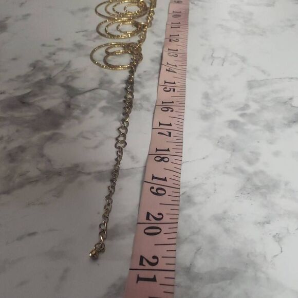 Golden Circle Hooped Rings Necklace - Picture 11 of 14